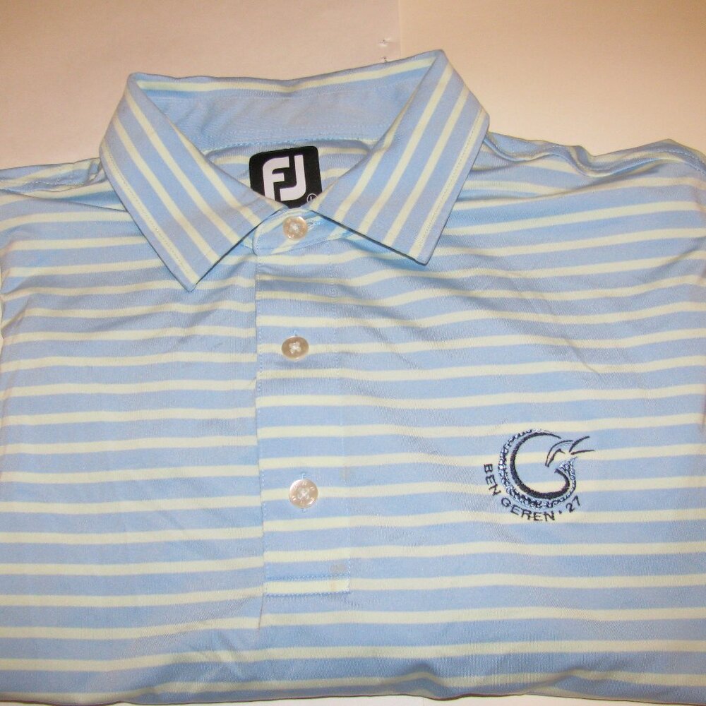 Footjoy Striped short Sleeve Polo Mens Fits XL Loose Golf shirt